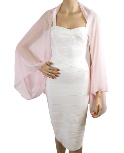 Lichtroze bolero stola van crêpe voile