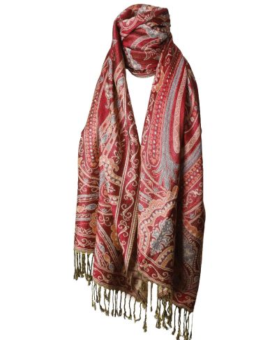 Lieke pashmina sjaal met ornamentpatroon