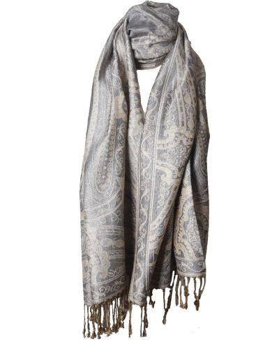 Lieke pashmina sjaal met ornamentpatroon