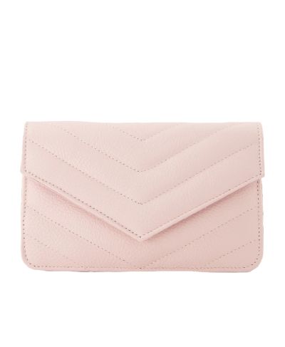 Lederen crossbody clutch in roze