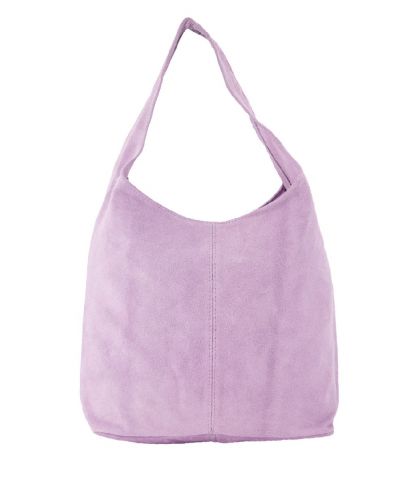 Lila suède shopper met rits
