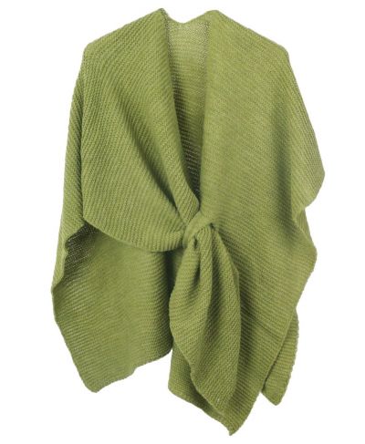 Alpaca-blend in limegroen omslagdoek met lus