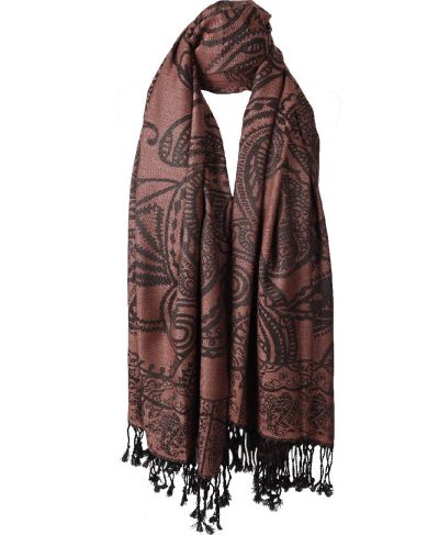 Lizz pashmina sjaal in de kleur roest