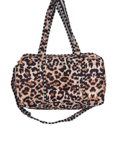 Gewatteerde weekend tas met luipaardprint