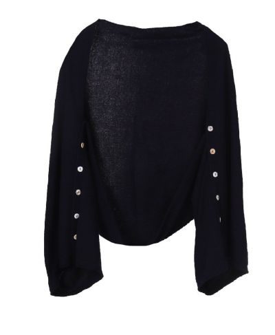 Bolero / poncho van kasjmier blend in marineblauw