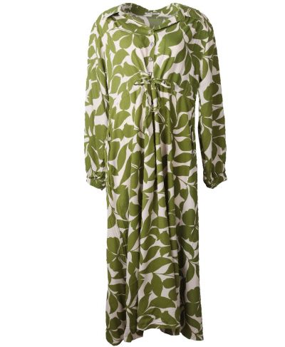 Maxi-jurk met print in mosgroen