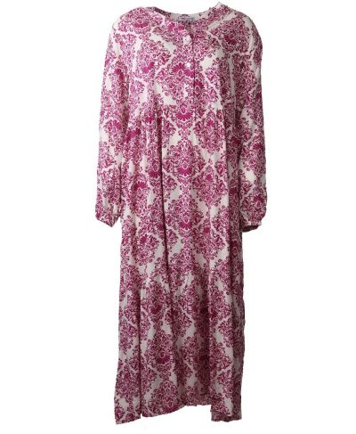 Maxi-jurk met klassieke ornament print in framboosrood