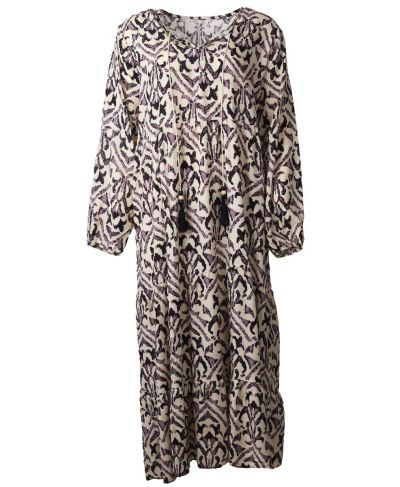 Strandjurk met aquarel print in paars 