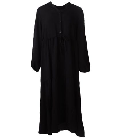 Effen zwarte maxi-jurk 