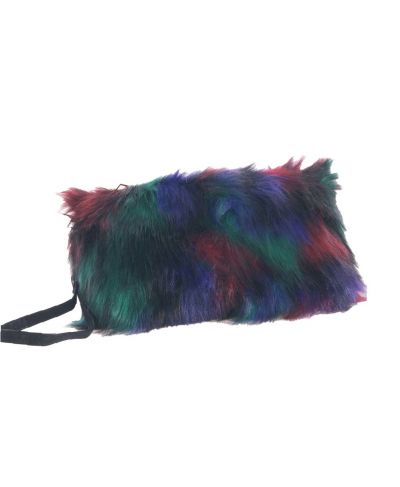 Meerkleurige clutch van nepbont
