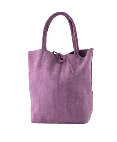 Mini lederen tas in orchidee roze