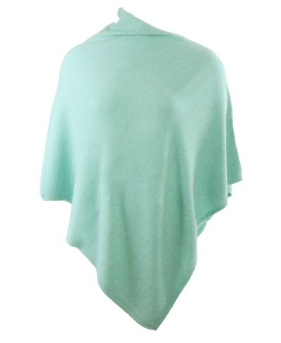 Kasjmier-blend poncho in mintgroen