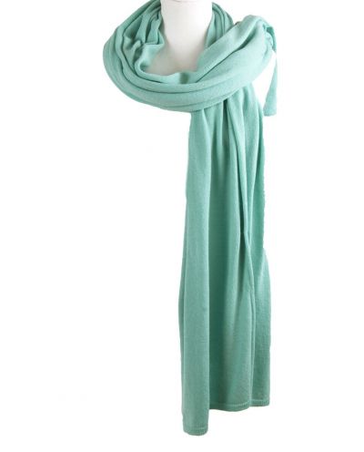 Kasjmier-blend sjaal/omslagdoek in pastelgroen