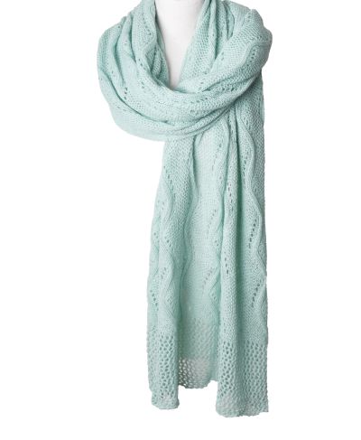 Claire Omslagdoek – gehaakt in licht turquoise
