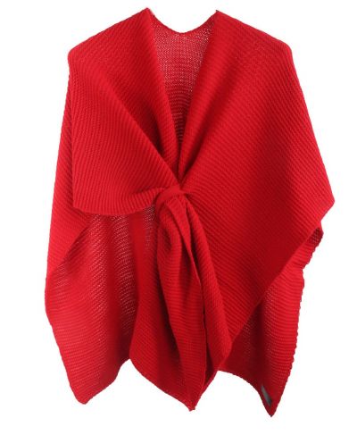 Alpaca-blend omslagdoek in rood met lus