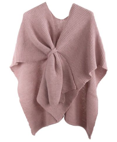 Alpaca-blend in oudroze omslagdoek met lus