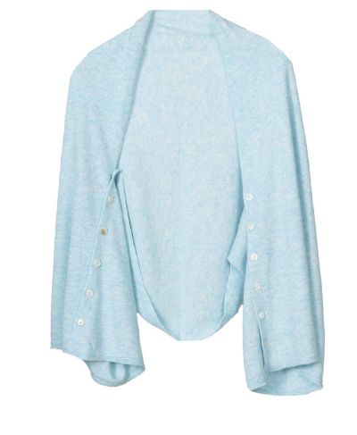 Bolero / poncho van kasjmier blend in lichtblauw