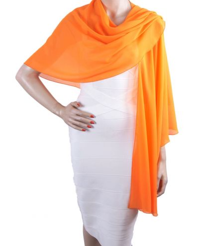 Oranje soepelvallende cape stola