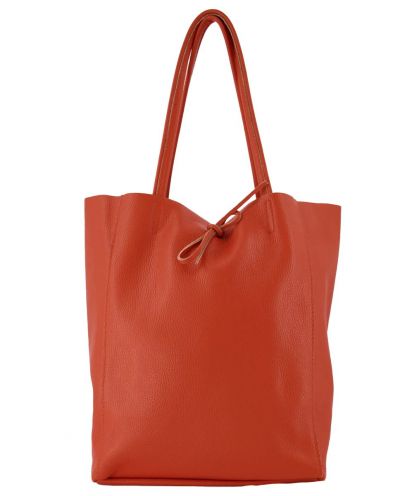 Lederen shopper in oranje 