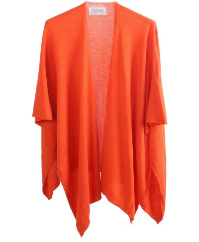 Kasjmier-blend omslagdoek in oranje