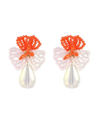 Bloemen oorbellen met pareldetail