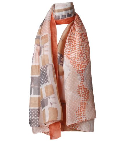 Zijden sjaal met grachtenpand afbeelding