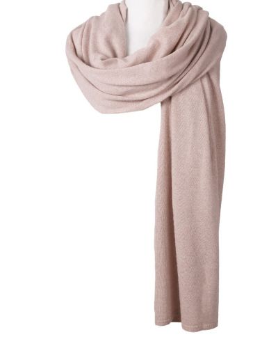 Licht-oudroze kasjmier-blend sjaal/omslagdoek 