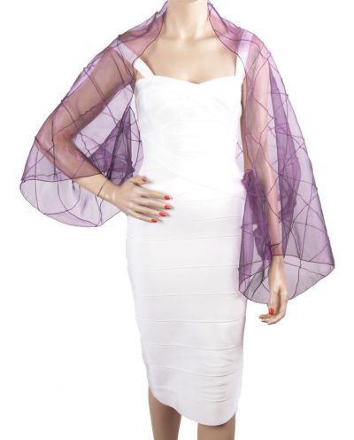Paarse bolero stola van organza