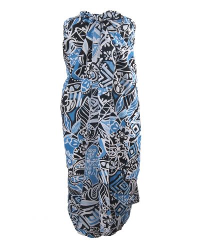 Pareo met grafische mix in turquoise zwart en wit