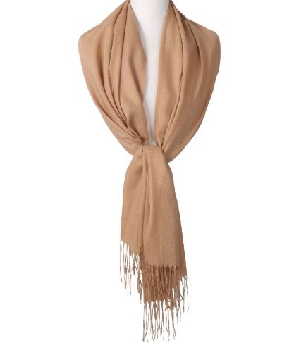Kasjmier-blend pashmina sjaal in camel