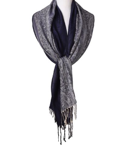 Pashmina sjaal in donkerblauw en jeansblauw
