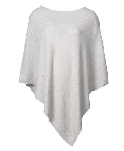 Poncho in kasjmier-blend in zachtgrijs