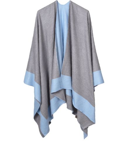 Reversibele omslagdoek in lichtblauw-grijs