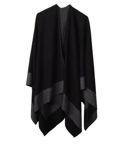Reversibele omslagdoek in zwart-grijs