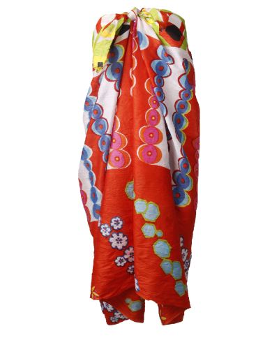 Rode sarong met mixed print