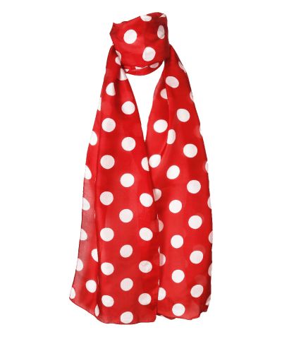 Zijden sjaal met polka dot stippen