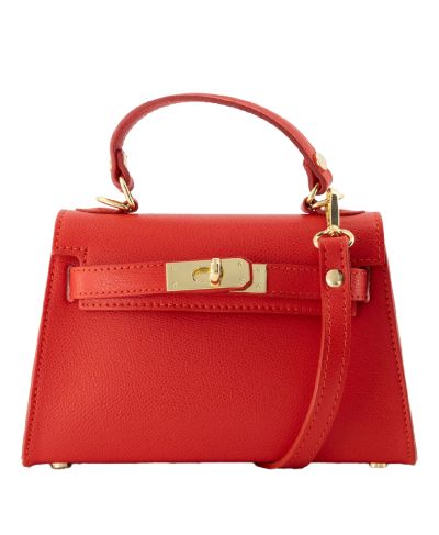 Livia lederen handtas in rood