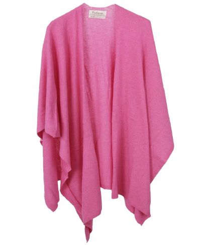 Kasjmier-blend omslagdoek in roze