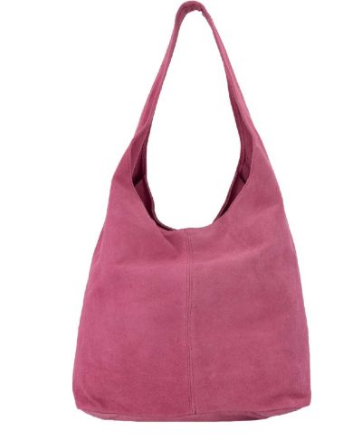 Roze suède shopper met rits
