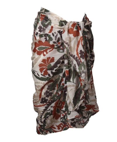 Sarong met paisley- en bloemenprint in bruin en groen