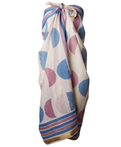 Sarong met ronde patronen in lila en blauw