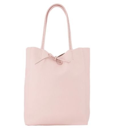 Lederen shopper in zachtroze