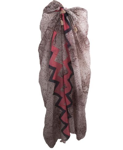 Bruine sarong met slangenprint 
