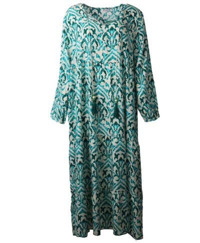 Strandjurk met aquarel print in mintgroen