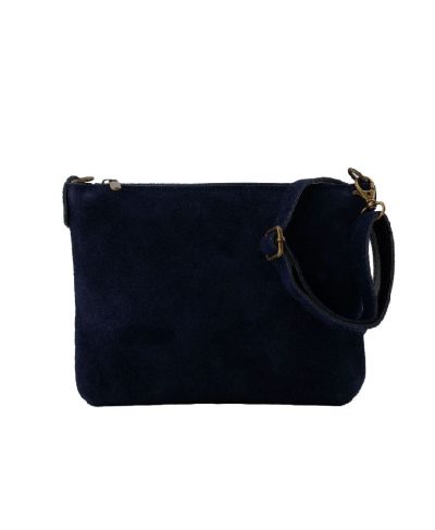 Suède crossbody tas in donkerblauw