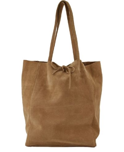 Suede shopper in camel
