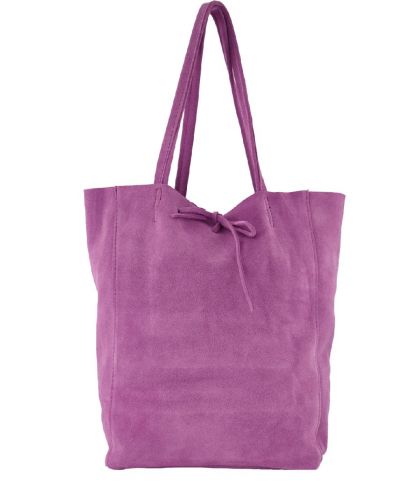 Suede shopper in orchidee roze