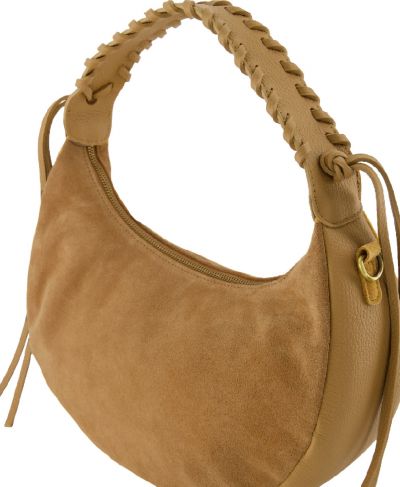 Ava suéde handtas in camel