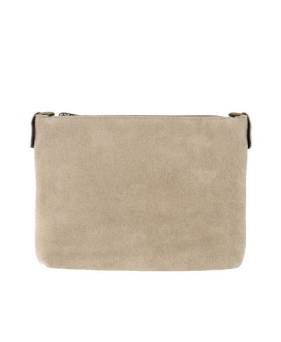Suède crossbody tas in beige