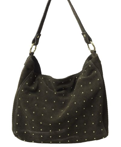 Lottie suède handtas met studs
